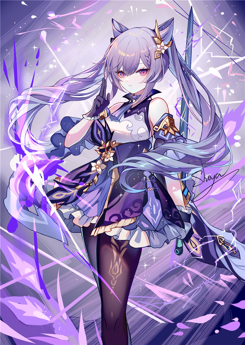 原神刻晴官方立绘pixiv图集插画4K8K壁纸海报图片CG素材美术资料(二期更新)[5857P-19.1G]