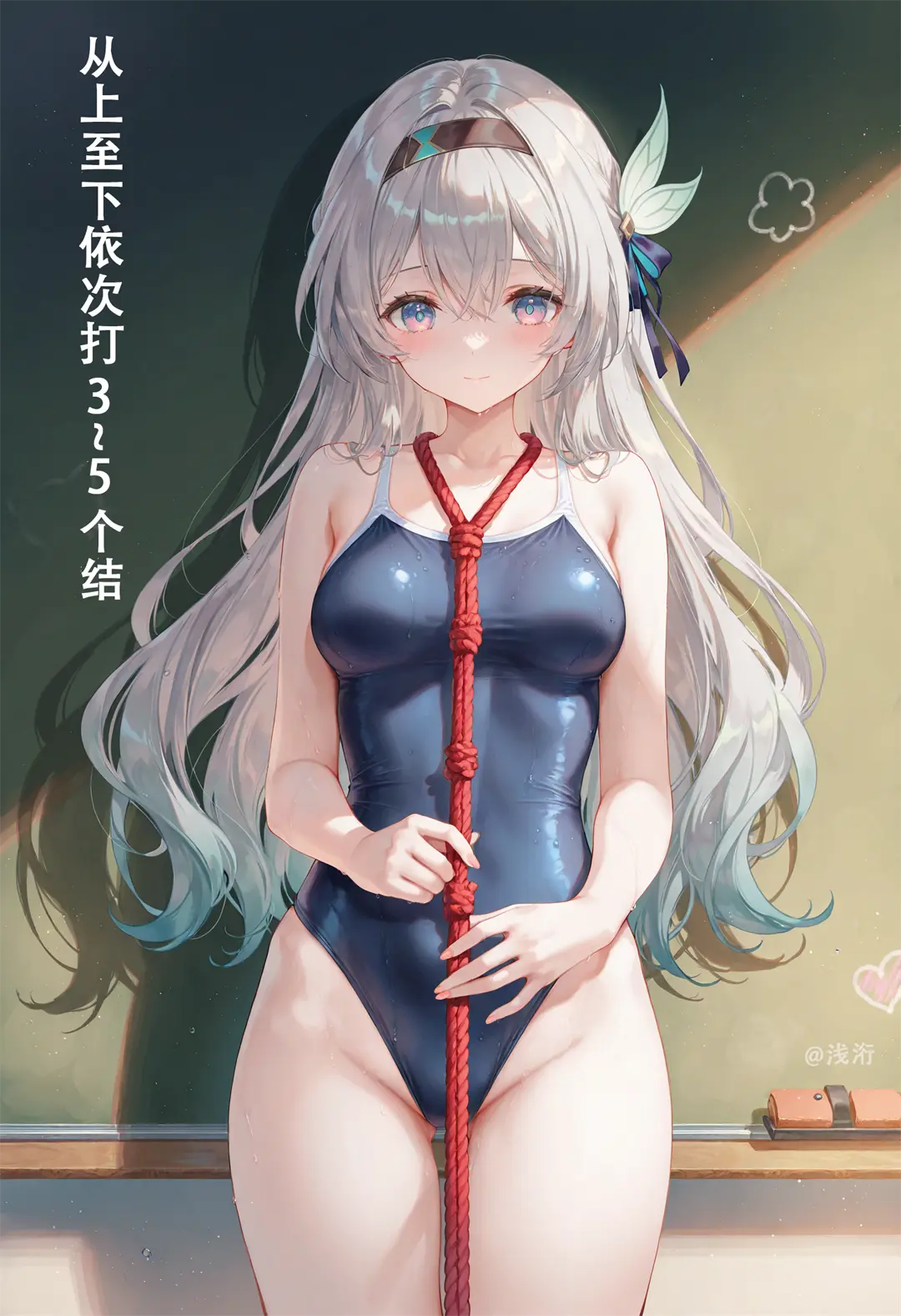 AI生成 星穹铁道 流萤 死库水 教室@浅洐 - 幻域写真 - cosplay高清美图分享平台