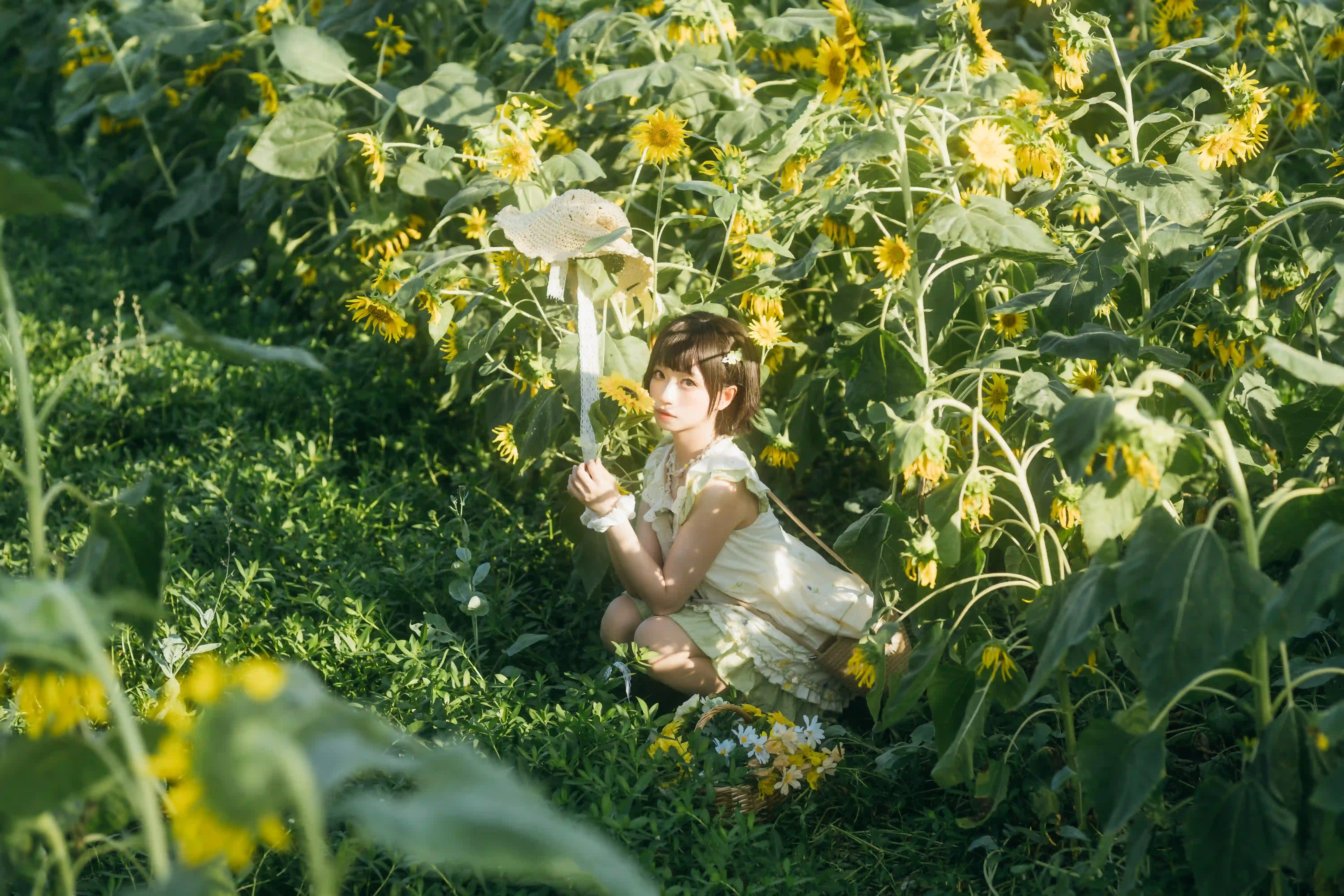 向日葵之约-提篮少女的浪漫 - 幻域写真 - cosplay高清美图分享平台