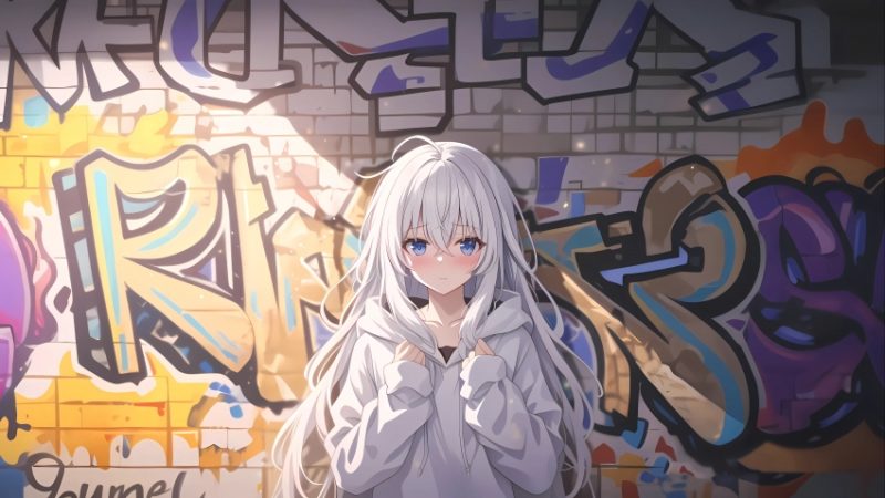 涂鸦墙 女孩 白色长发 4K动漫壁纸 3840X2160 / 2.1 MB - 青笺杂货铺 - 网创项目_软件_壁纸下载资源平台