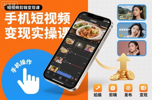 手机短视频变现实操课，短视频剪辑变现课 - 青笺杂货铺 - 网创项目_软件_壁纸下载资源平台