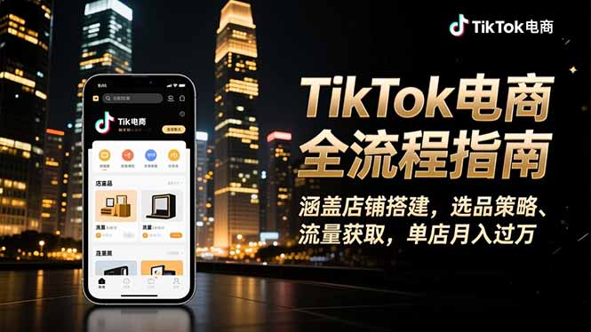 TikTok电商全流程指南,涵盖店铺搭建、选品策略、流量获取,单店月入过万 - 青笺杂货铺 - 网创项目_软件_壁纸下载资源平台