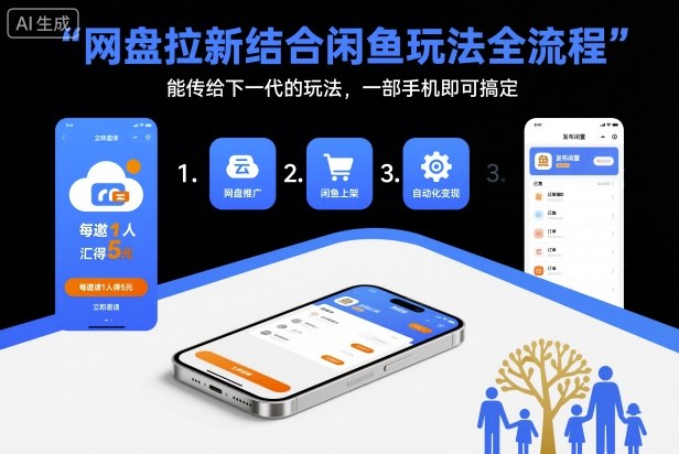 网盘拉新结合闲鱼玩法全流程，能传给下一代的玩法，一部手机即可搞定(附入口渠道以及实操教程) - 青笺杂货铺 - 网创项目_软件_壁纸下载资源平台