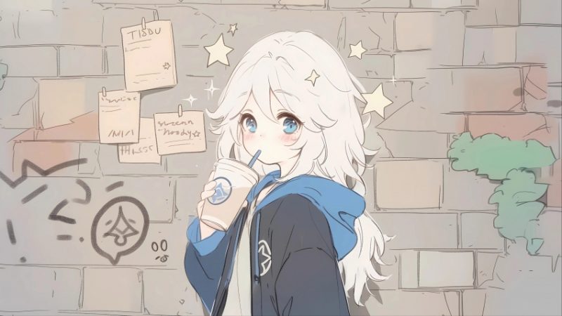 动漫女孩 奶茶 可爱背景墙 4k壁纸 3840X2160 / 2.48MB - 青笺杂货铺 - 网创项目_软件_壁纸下载资源平台