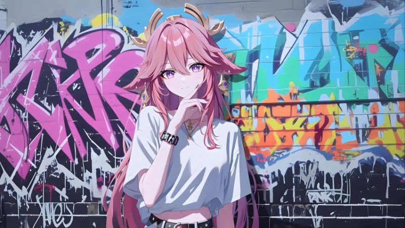 涂鸦墙 八重神子 4K壁纸 3840X2160 / 3.06 MB - 青笺杂货铺 - 网创项目_软件_壁纸下载资源平台