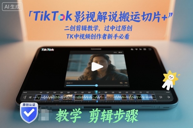 TikTok影视解说搬运切片+二创剪辑教学，过中过原创，TK中视频创作者新手必看 - 青笺杂货铺 - 网创项目_软件_壁纸下载资源平台