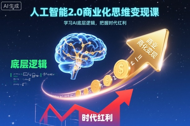人工智能2.0商业化思维变现课，学习AI底层逻辑，把握时代红利 - 青笺杂货铺 - 网创项目_软件_壁纸下载资源平台