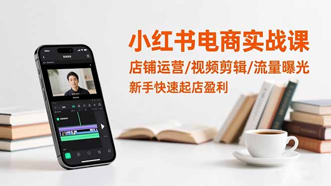 小红书电商实战课：店铺运营/视频剪辑/流量曝光，新手快速起店盈利 - 青笺杂货铺 - 网创项目_软件_壁纸下载资源平台