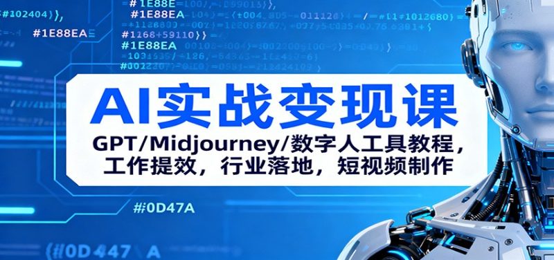 AI实战变现课:GPT/Midjourney/数字人工具教程,工作提效,行业落地,短视频制作 - 青笺杂货铺 - 网创项目_软件_壁纸下载资源平台