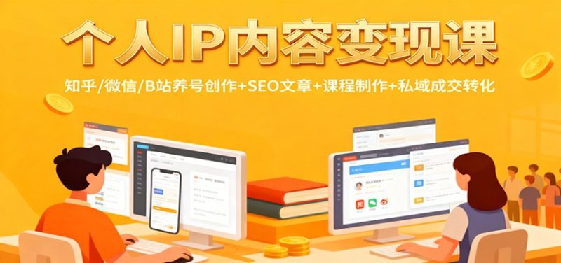 个人IP内容变现课：知乎/微信/B站养号创作+SEO文章+课程制作+私域成交转化 - 青笺杂货铺 - 网创项目_软件_壁纸下载资源平台
