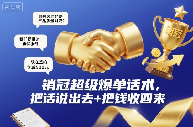 销冠超级爆单话术，把话说出去+把钱收回来 - 青笺杂货铺 - 网创项目_软件_壁纸下载资源平台