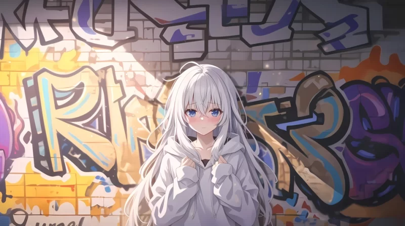 涂鸦墙 女孩 白色长发 4K动漫壁纸 3840X2160 / 2.09MB - 青笺杂货铺 - 网创项目_软件_壁纸下载资源平台