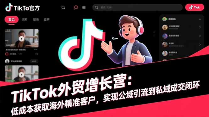 TikTok外贸增长营：低成本获取海外精准客户，实现公域引流到私域成交闭环 - 青笺杂货铺 - 网创项目_软件_壁纸下载资源平台