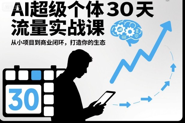 AI超级个体30天流量实战课，从小项目到商业闭环，打造你的生态 - 青笺杂货铺 - 网创项目_软件_壁纸下载资源平台