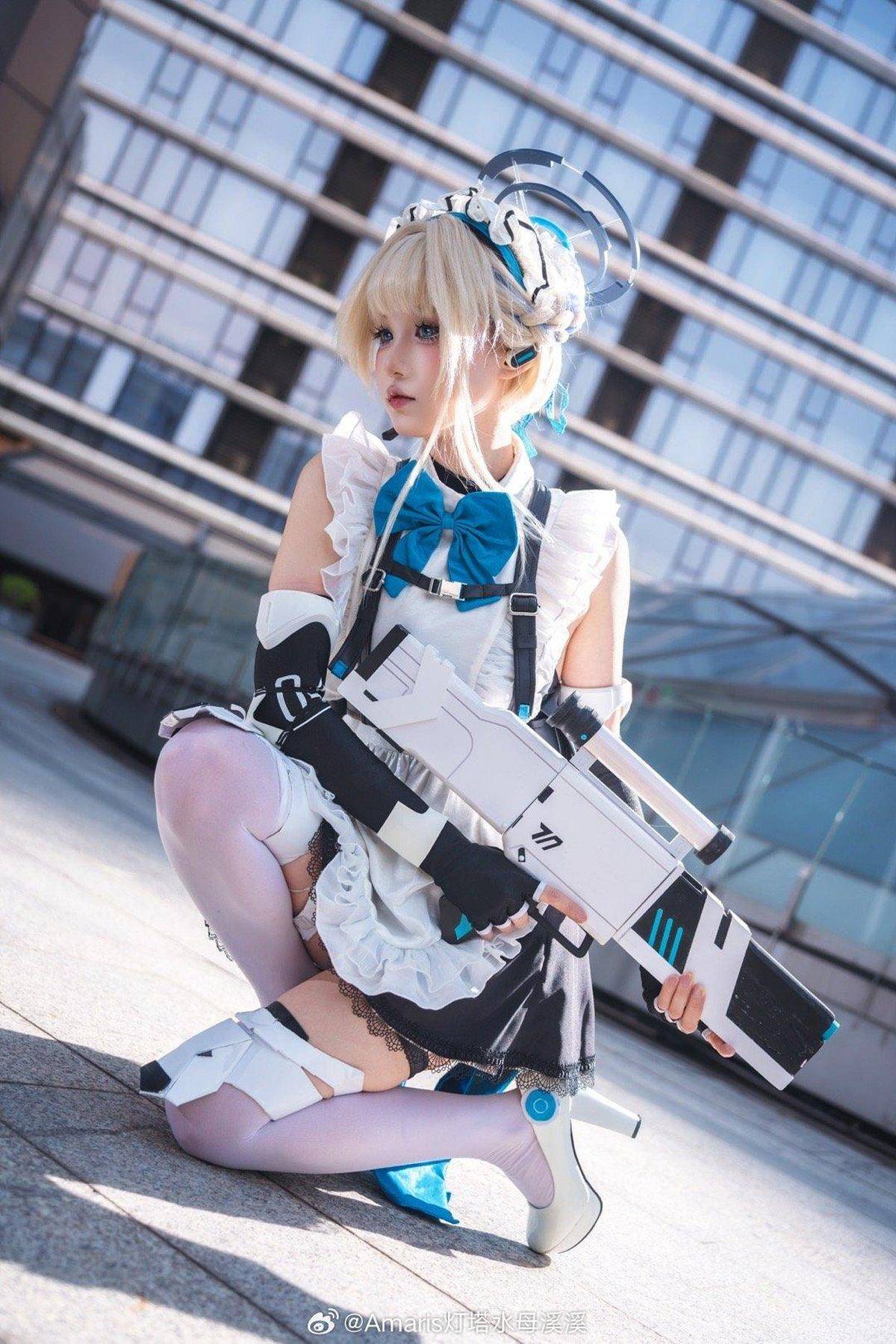 广州蔚蓝档案only！溪溪的飞鸟马时COS把女仆特工感焊在身上了