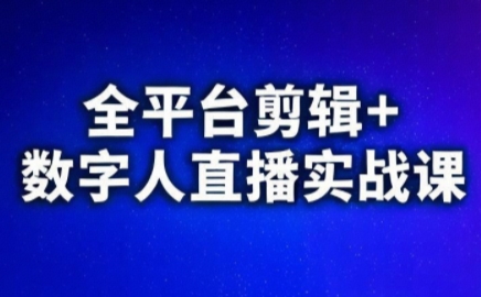 视频号、快手、抖音全平台剪辑+数字人直播实战课(更新9月)​ - 青笺杂货铺