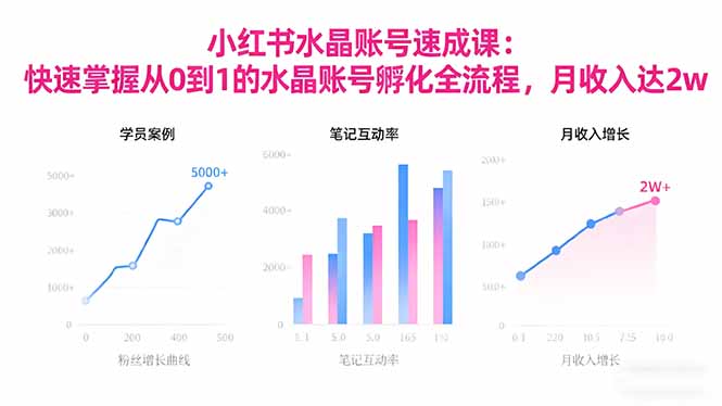 2025小红书水晶账号速成课：快速掌握从0-1水晶账号孵化全流程，月收入达2w - 青笺杂货铺