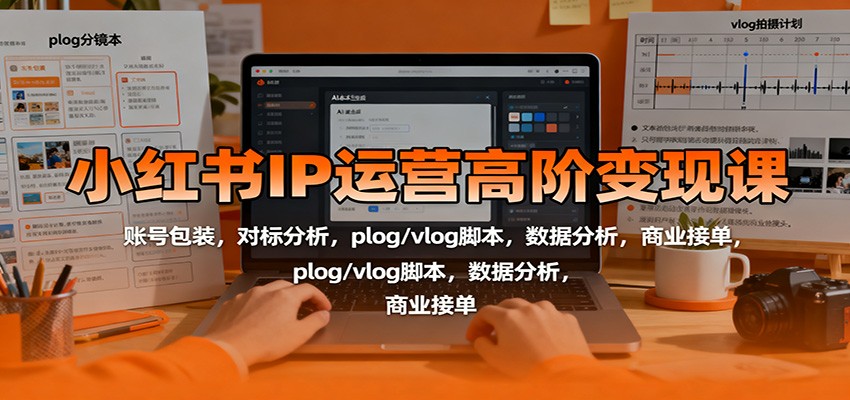小红书IP运营高阶变现课：账号包装，对标分析，plog/vlog脚本，数据分析，商业接单 - 青笺杂货铺