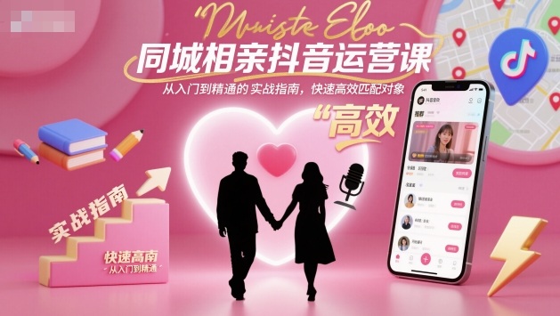 同城相亲抖音运营课,从入门到精通的实战指南,快速高效匹配对象 - 青笺杂货铺