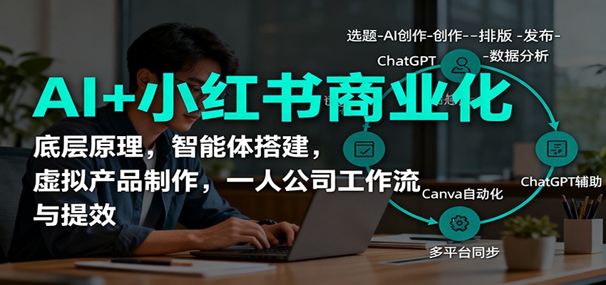 AI+小红书商业化，底层原理，智能体搭建，虚拟产品制作，一人公司工作流与提效 - 青笺杂货铺