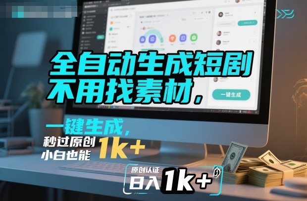 全自动生成短剧，不用找素材，不用剪辑，一键生成，秒过原创，小白也能轻松日入1k+【揭秘】 - 青笺杂货铺