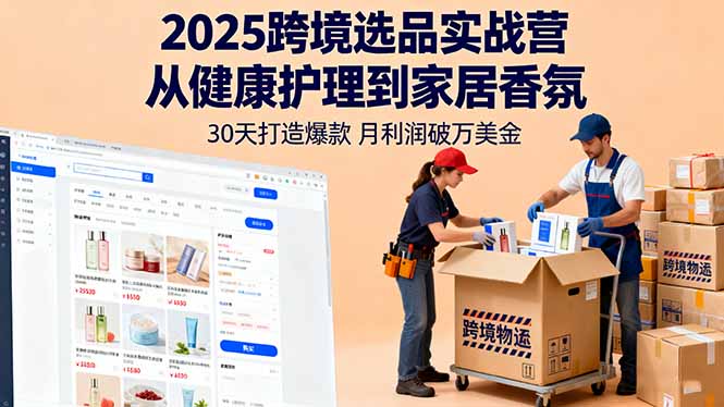 2025跨境选品实战营:从健康护理到家居香氛,30天打造爆款,月利润破万美金 - 青笺杂货铺