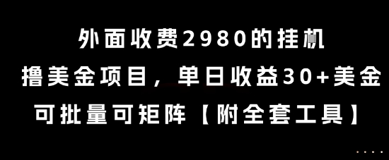 外面收费2980的挂G撸美金项目,单日收益30+美金,可批量可矩阵【揭秘】 - 青笺杂货铺