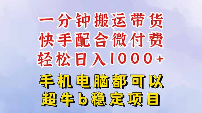 快手黑科技一分钟搬运带货，一刀不剪过原创，微付费投流玩法，轻松日入... - 青笺杂货铺