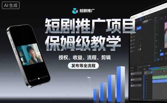 短剧推广项目保姆级教学，授权、收益、流程、剪辑，发布等全流程 - 青笺杂货铺