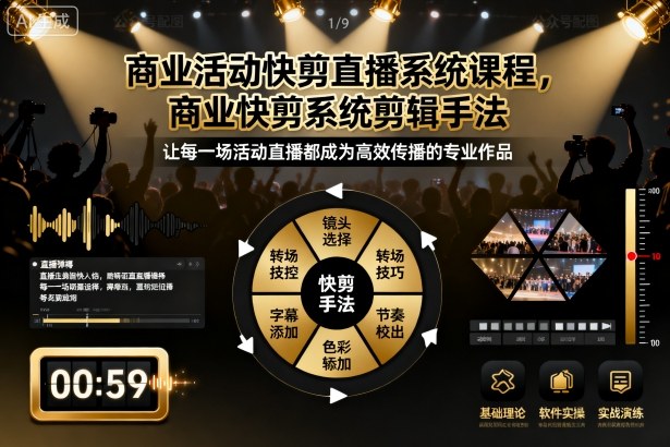 商业活动快剪直播系统课程,商业快剪系统剪辑手法 - 青笺杂货铺