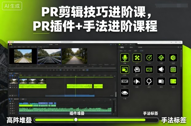 PR剪辑技巧进阶课，PR插件+手法进阶课程 - 青笺杂货铺