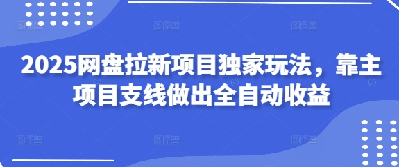 2025网盘拉新项目独家玩法，靠主项目支线做出全自动收益 - 青笺杂货铺
