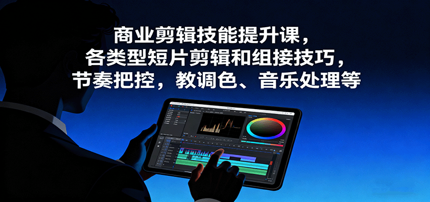 商业剪辑技能提升课，各类型短片剪辑和组接技巧，节奏把控，教调色、音乐处理等 - 青笺杂货铺