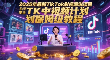 2025年最新TikTok影视解说项目，新手也能挣美金，TK中视频计划保姆级教程 - 青笺杂货铺