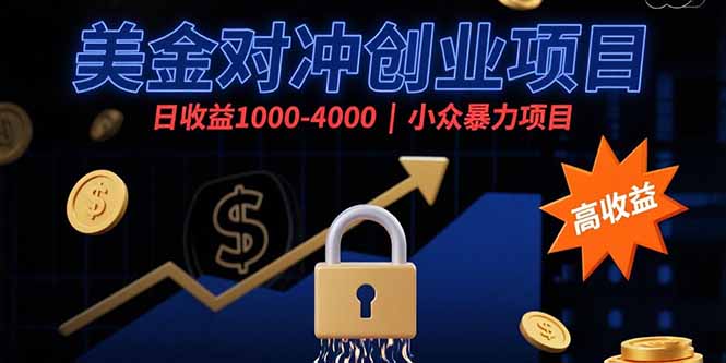 美金对冲创业项目,日收益1000-4000,小众暴力项目 - 青笺杂货铺
