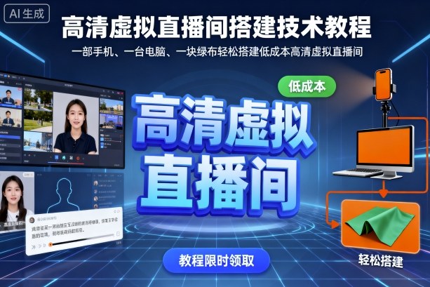 高清虚拟直播间搭建技术教程,一部手机、一台电脑、一块绿布轻松搭建低成本高清虚拟直播间 - 青笺杂货铺