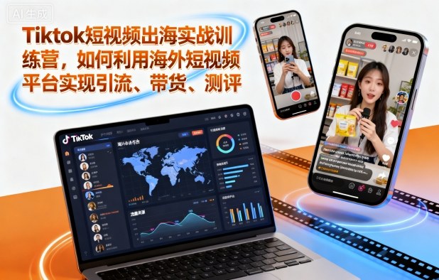 Tiktok短视频出海实战训练营，如何利用海外短视频平台实现引流、带货、测评 - 青笺杂货铺