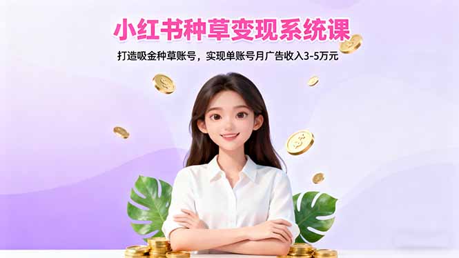 小红书种草变现系统课：打造吸金种草账号，实现单账号月广告收入3-5万元 - 青笺杂货铺
