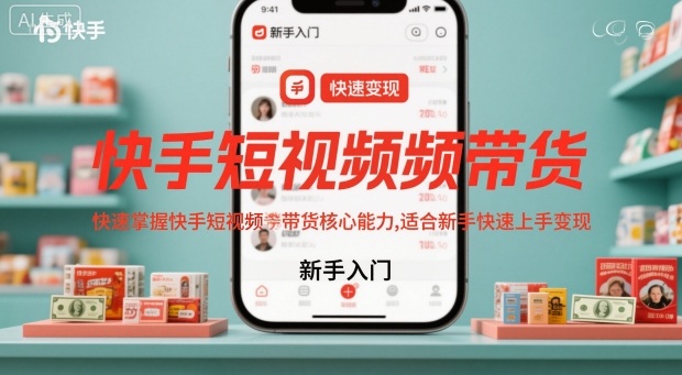 快手短视频带货，快速掌握快手短视频带货核心能力，适合新手快速上手变现 - 青笺杂货铺