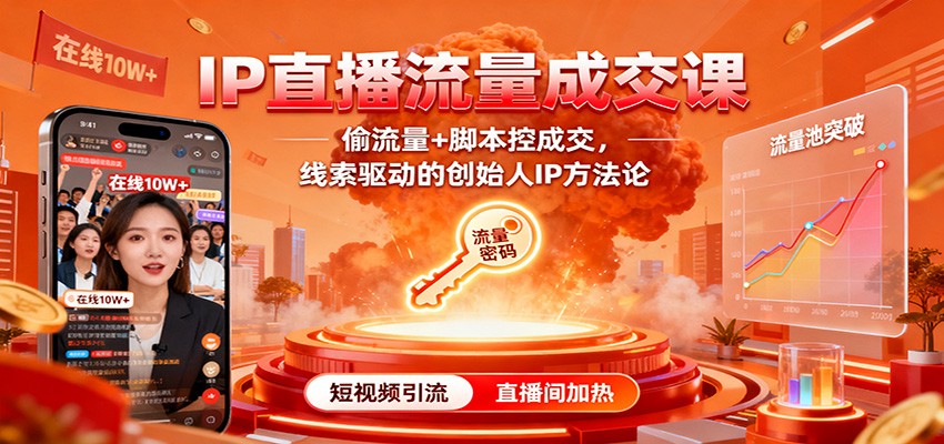 IP直播流量成交课：偷流量+脚本控成交，线索驱动的创始人IP方法论 - 青笺杂货铺