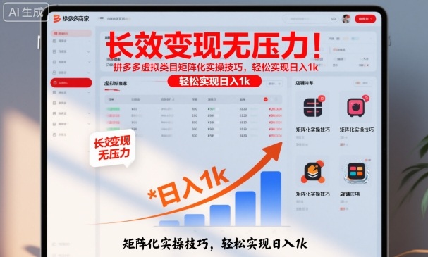 长效变现无压力！拼多多虚拟类目矩阵化实操技巧，轻松实现日入1k【揭秘】 - 青笺杂货铺
