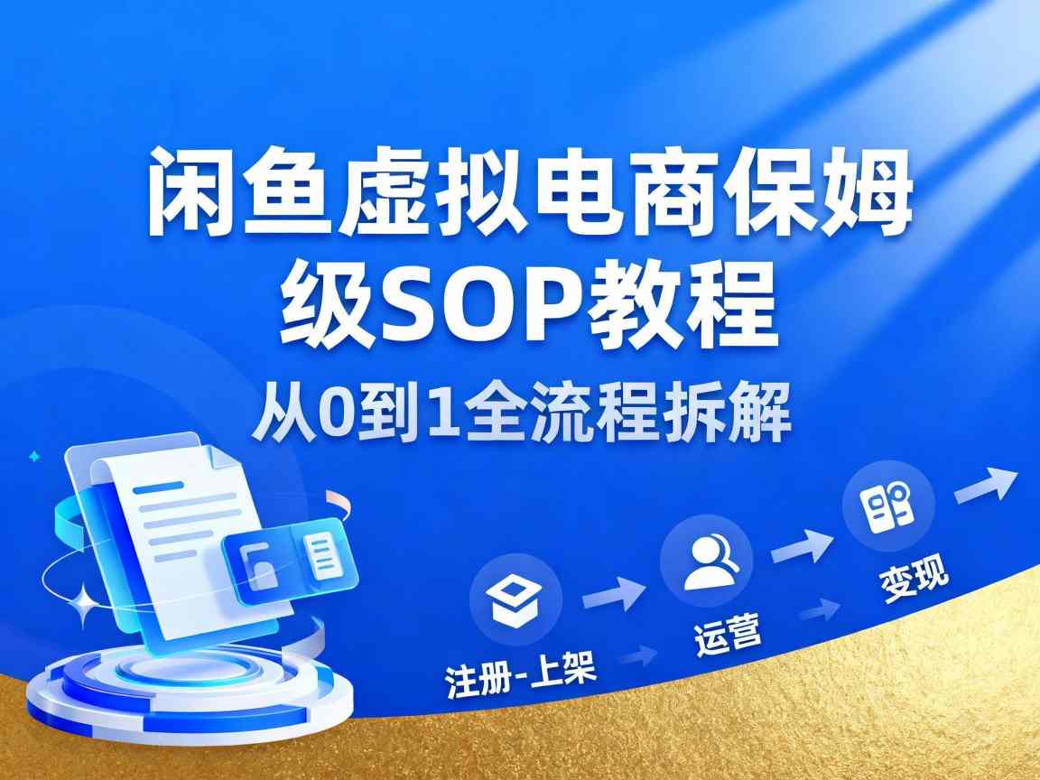 闲鱼虚拟电商，月入轻松过1W，保姆级SOP教程 - 青笺杂货铺