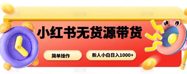 小红书无货源带货项目，简单无脑，新人小白日入多张 - 青笺杂货铺