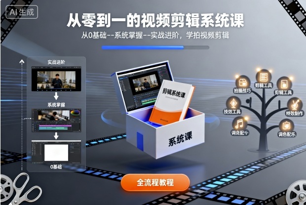 从零到一的视频剪辑系统课,从0基础--系统掌握--实战进阶,学拍视频剪辑 - 青笺杂货铺