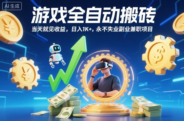 游戏全自动搬砖,当天就见收益,日入1K+,永不失业副业兼职项目【揭秘】 - 青笺杂货铺