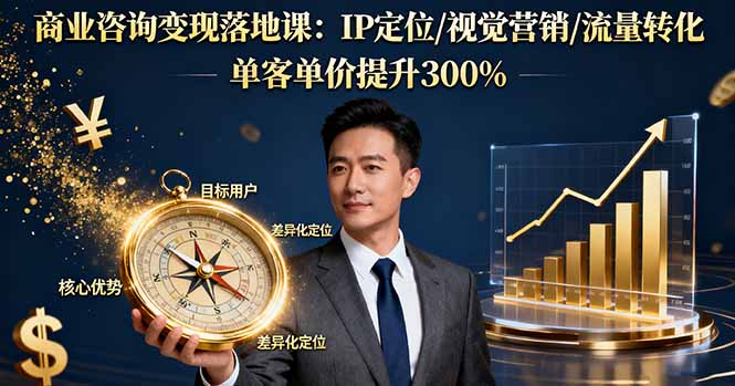 商业咨询变现落地课：IP定位/视觉营销/流量转化，单客单价提升300% - 青笺杂货铺