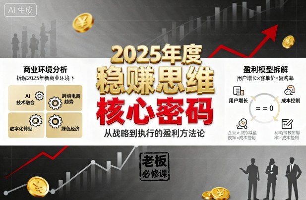 2025年度稳賺思维老板创业营，拆解2025年新商业环境下，企业实现持续盈利的核心密码 - 青笺杂货铺