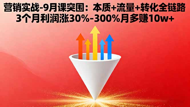 营销实战-9月突围课:本质+流量+转化全链路 3个月利润涨30%-300%月多赚10w+ - 青笺杂货铺