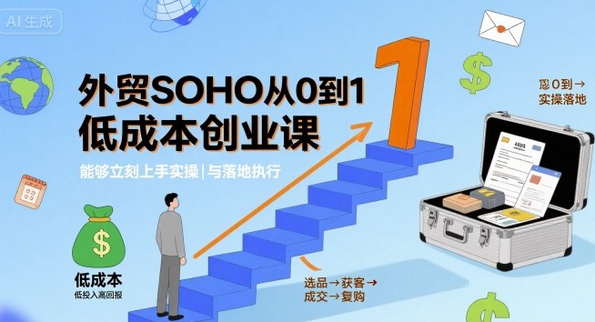外贸SOHO从0到1低成本创业课，能够立刻上手实操与落地执行 - 青笺杂货铺
