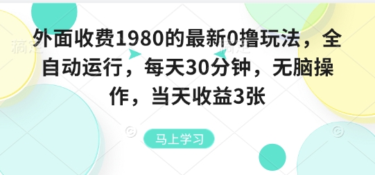 外面收费1980的最新0撸玩法，全自动挂G，每天30分钟，无脑操作，当天收益3张【揭秘】 - 青笺杂货铺